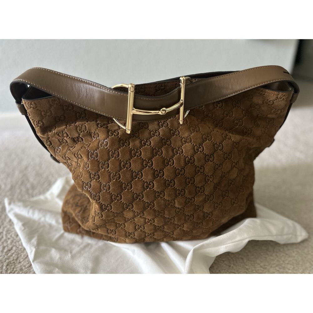 AUTHENTIC GUCCI BEATRIX LARGE TOTE BAG PEPPER BROWN 850546 - Picture 12 of 16